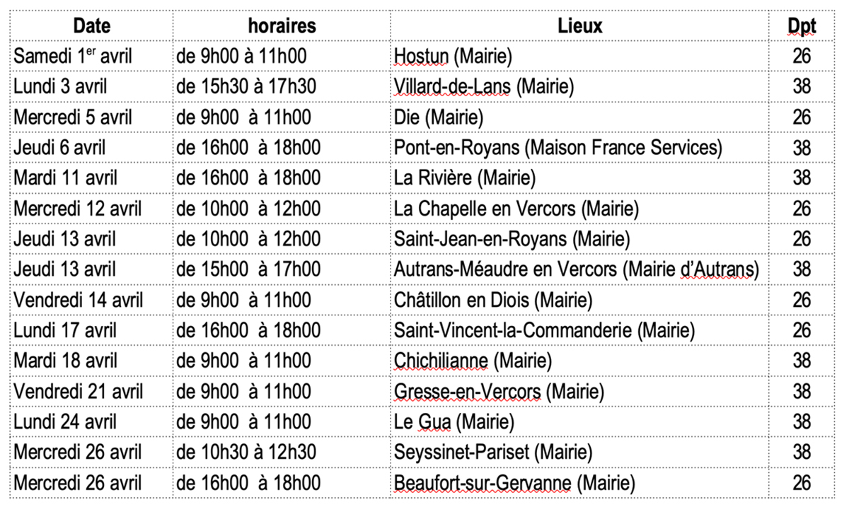 Permanences de l'enquête publique charte
