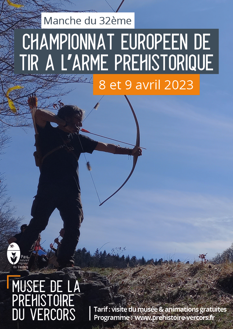 Affiche championnat de tir européen à l'arme préhistorique vassieux en vercors