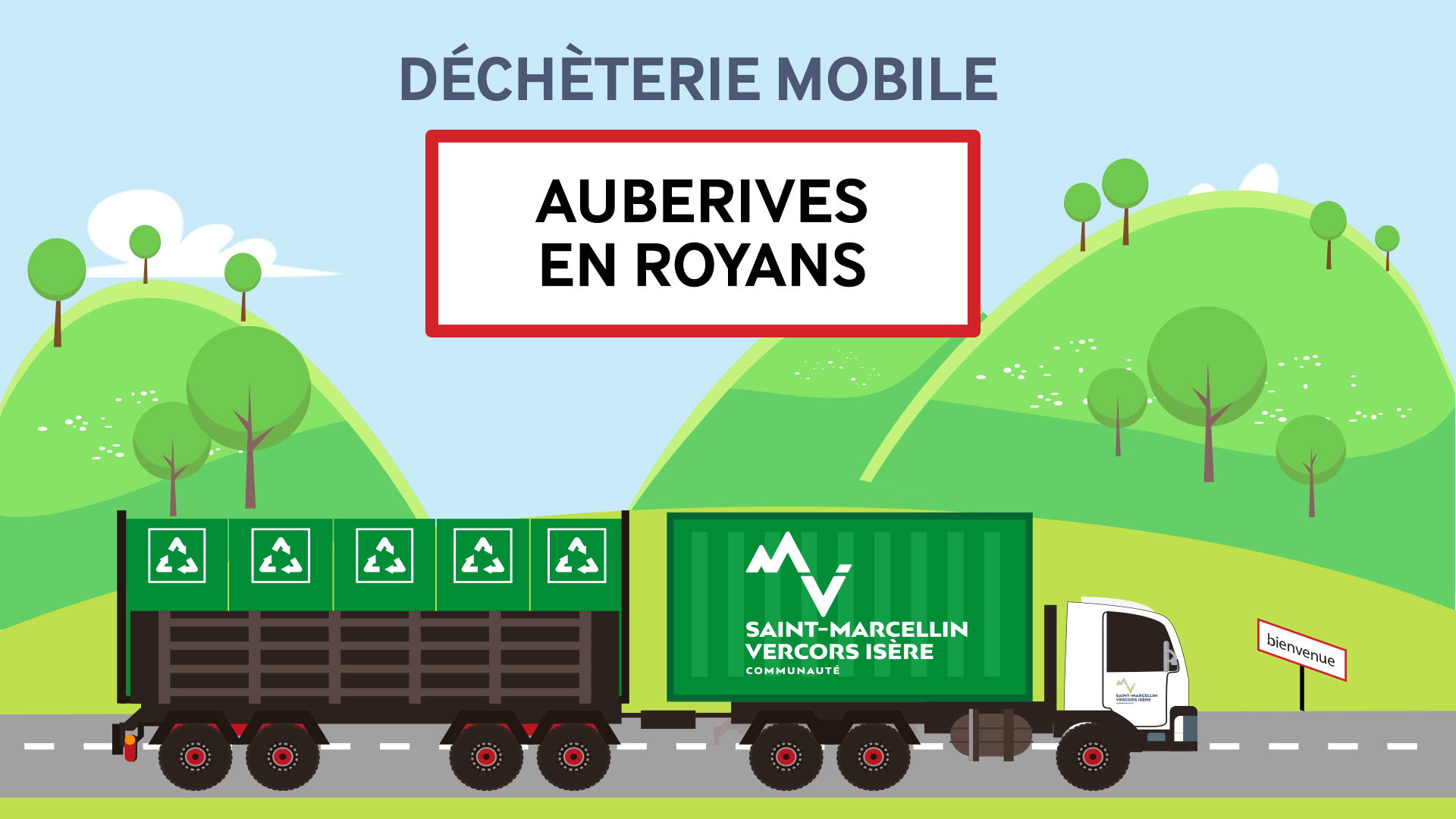 Passage de la déchèterie mobile à Auberives-en-Royans