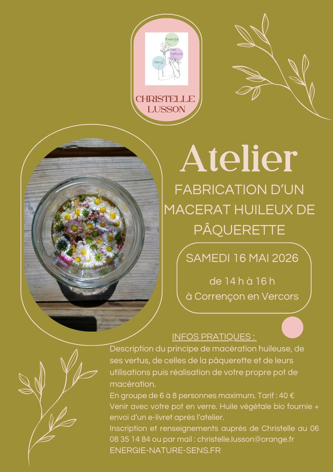 Atelier fabrication d'un macérat huileux de pâquerette